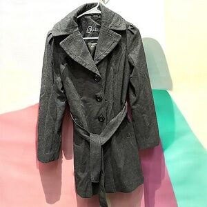 Guess Gray Belted Coat MEDIUM